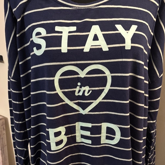 Victoria's Secret Navy and White Striped Pajama Top - Picture 3 of 4